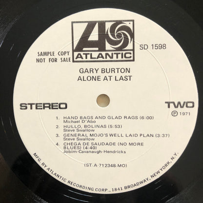 Gary Burton : Alone At Last (LP, Album, Promo, MO )