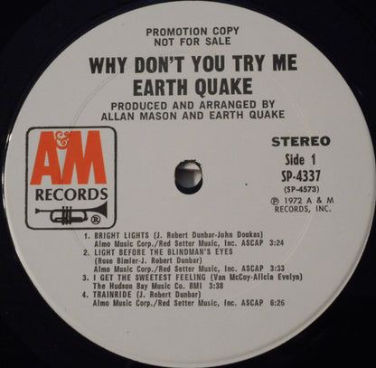 Earth Quake (2) : Why Don't You Try Me? (LP, Album, Promo)