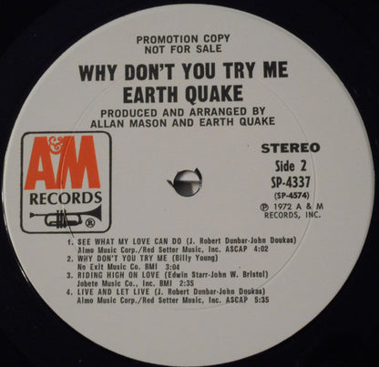 Earth Quake (2) : Why Don't You Try Me? (LP, Album, Promo)
