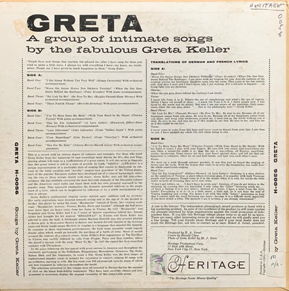 Greta Keller : A Group Of Intimate Songs By The Fabulous Greta Keller (10", Album, Mono)