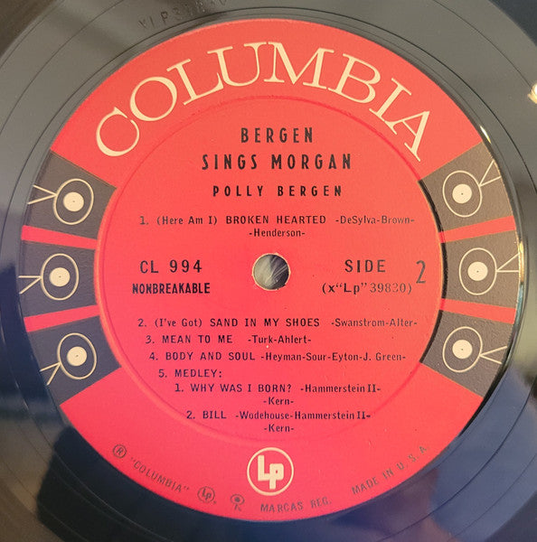 Polly Bergen : Bergen Sings Morgan (LP, Album, Mono)
