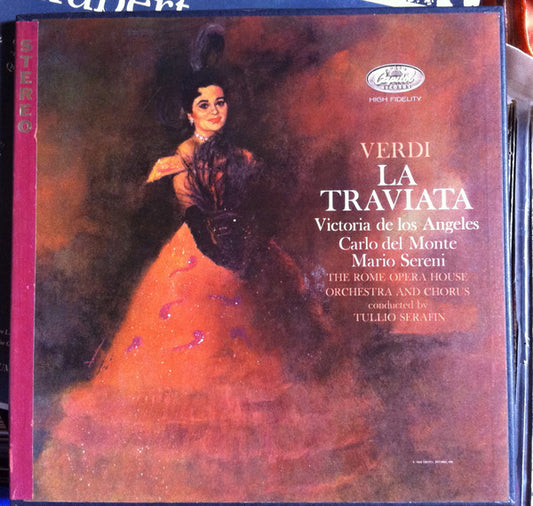 Giuseppe Verdi, Victoria De Los Angeles, Carlo Del Monte, Mario Sereni, Tullio Serafin : La Traviata (3xLP, Album)