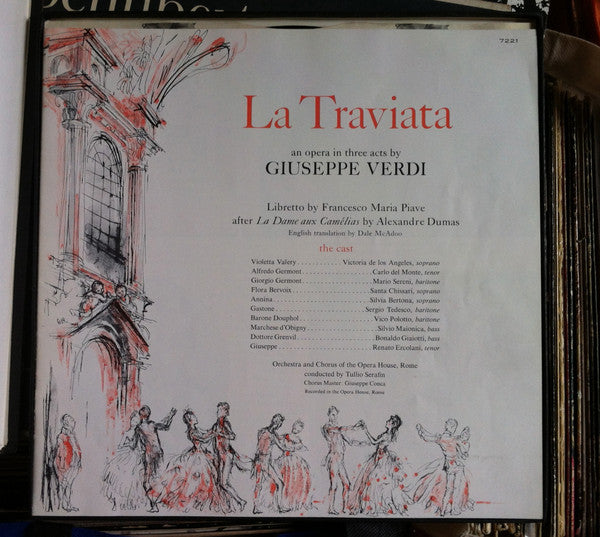 Giuseppe Verdi, Victoria De Los Angeles, Carlo Del Monte, Mario Sereni, Tullio Serafin : La Traviata (3xLP, Album)