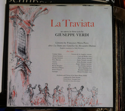 Giuseppe Verdi, Victoria De Los Angeles, Carlo Del Monte, Mario Sereni, Tullio Serafin : La Traviata (3xLP, Album)