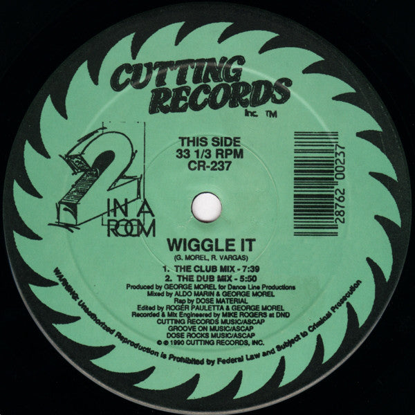 2 In A Room : Wiggle It (12", Single)