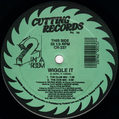 2 In A Room : Wiggle It (12", Single)