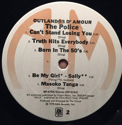 The Police : Outlandos D'Amour (LP, Album, Red)