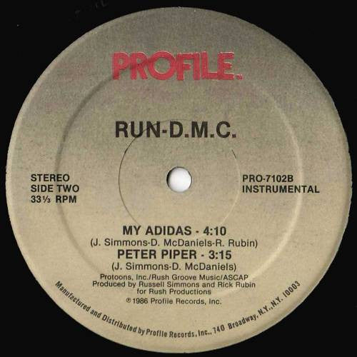 Run-DMC : My Adidas / Peter Piper (12", Single)