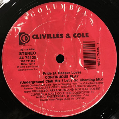 Clivillés & Cole : Pride (In The Name Of Love) (12", Single)