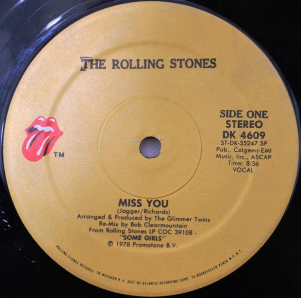 The Rolling Stones : Miss You (Special Disco Version) (12")