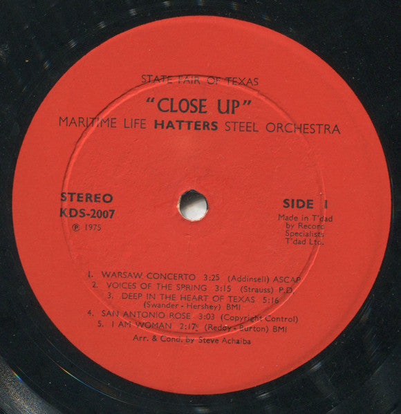 The Hatters Steel Orchestra : Close-Up (LP, Album)