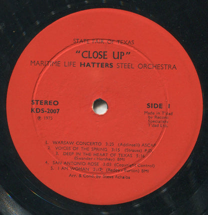 The Hatters Steel Orchestra : Close-Up (LP, Album)