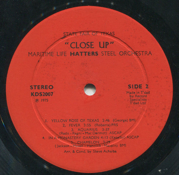 The Hatters Steel Orchestra : Close-Up (LP, Album)