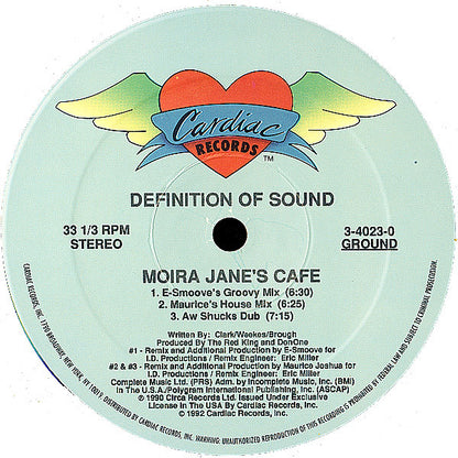Definition Of Sound : Moira Jane's Café (12")