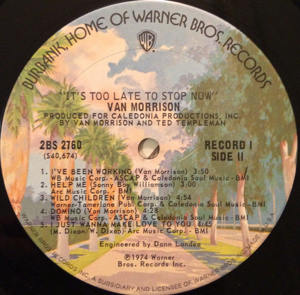Van Morrison : It's Too Late To Stop Now (2xLP, Album, Tri)