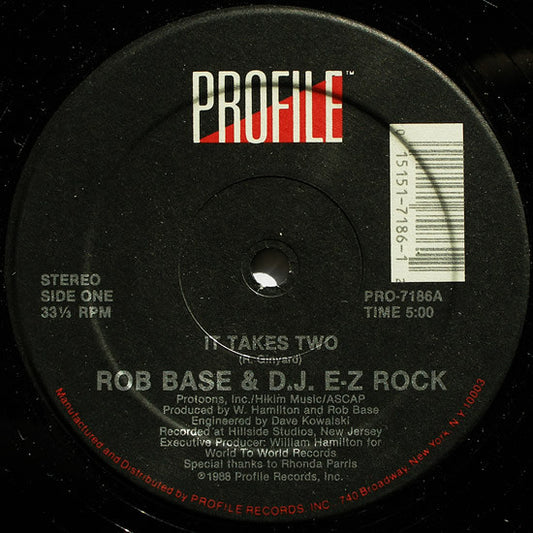 Rob Base & DJ E-Z Rock : It Takes Two (12", Single, HRM)