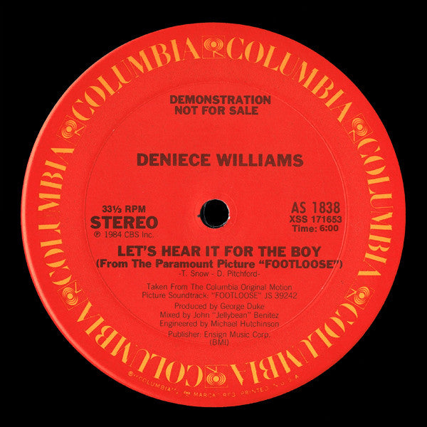 Deniece Williams : Let's Hear It For The Boy (12", Promo)