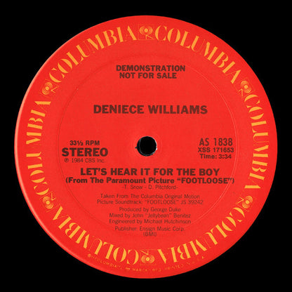 Deniece Williams : Let's Hear It For The Boy (12", Promo)