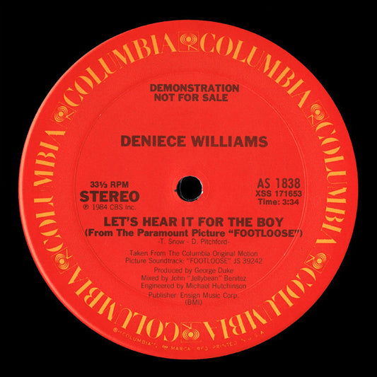 Deniece Williams : Let's Hear It For The Boy (12", Promo)