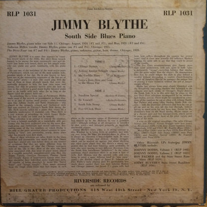 Jimmy Blythe : South Side Blues Piano (10", Comp, Red)