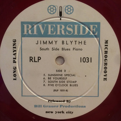 Jimmy Blythe : South Side Blues Piano (10", Comp, Red)