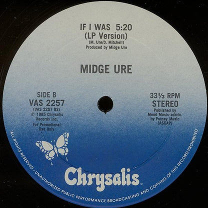 Midge Ure : If I Was (12", Promo)