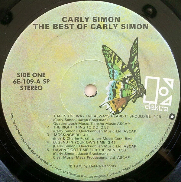 Carly Simon : The Best Of Carly Simon (LP, Comp, RE, SP )