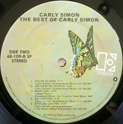 Carly Simon : The Best Of Carly Simon (LP, Comp, RE, SP )