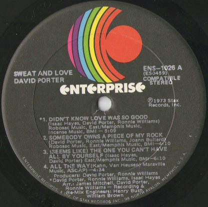 David Porter : Sweat & Love (LP, Album, Son)