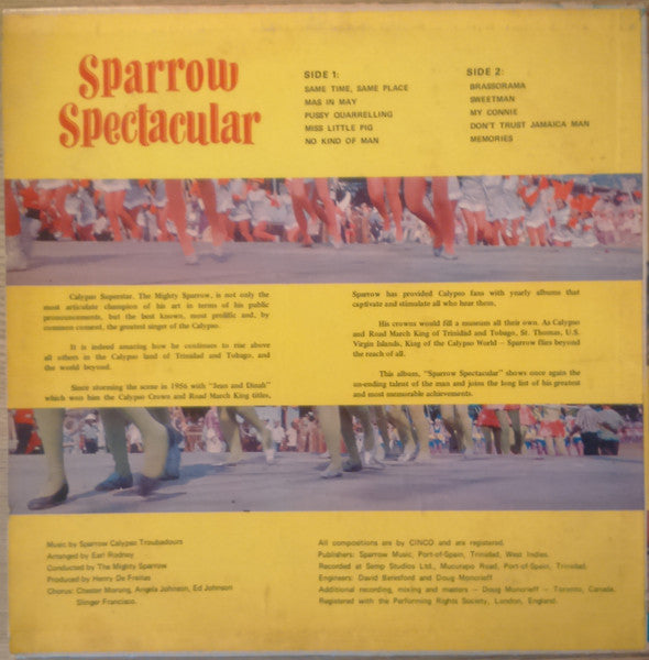 Mighty Sparrow : Sparrow Spectacular (LP, Album)