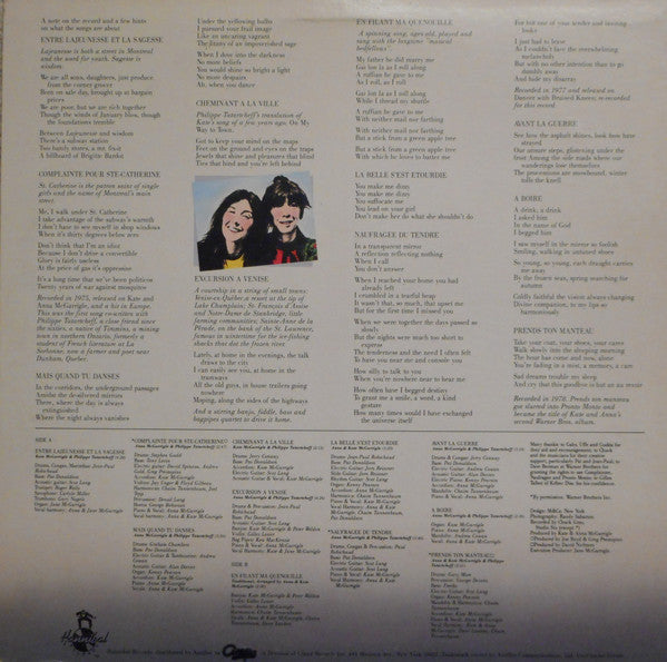 Kate & Anna McGarrigle : French Record (LP, Album)