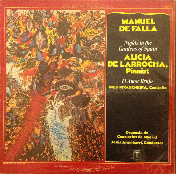 Manuel De Falla, Alicia De Larrocha, Inés Rivadeneira, Jesus Arambarri, Orquesta De Conciertos De Madrid : Nights In The Gardens Of Spain, El Amor Brujo (LP, Album)