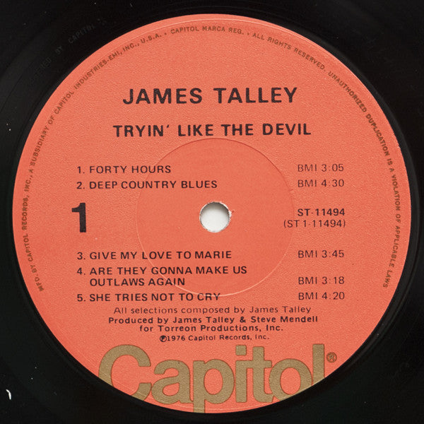 James Talley : Tryin' Like The Devil (LP, Album, Los)