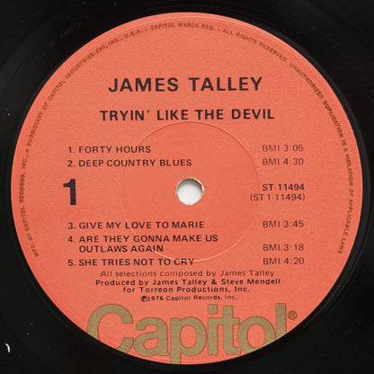 James Talley : Tryin' Like The Devil (LP, Album, Los)