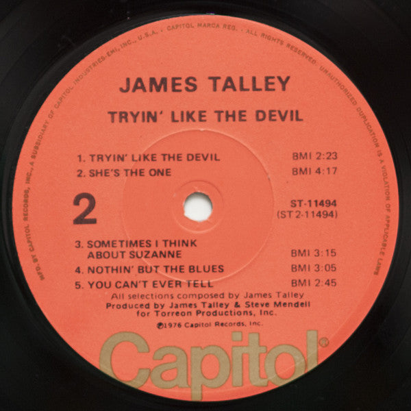 James Talley : Tryin' Like The Devil (LP, Album, Los)