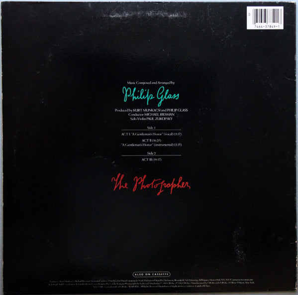 Philip Glass : The Photographer (LP, Album, Car)