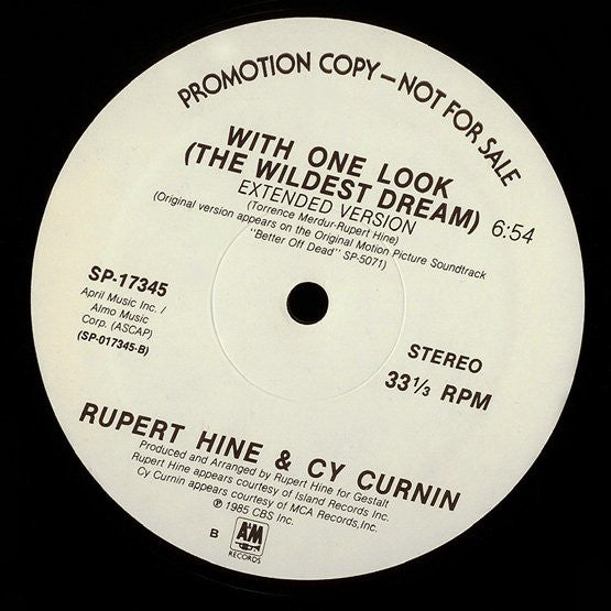 Rupert Hine & Cy Curnin : With One Look (The Wildest Dream) (12", Single, Promo)