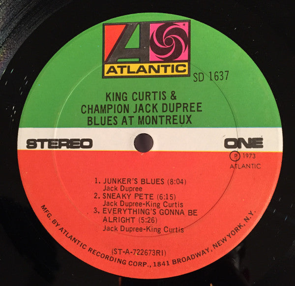 King Curtis & Champion Jack Dupree : Blues At Montreux (LP, Album, RI;)