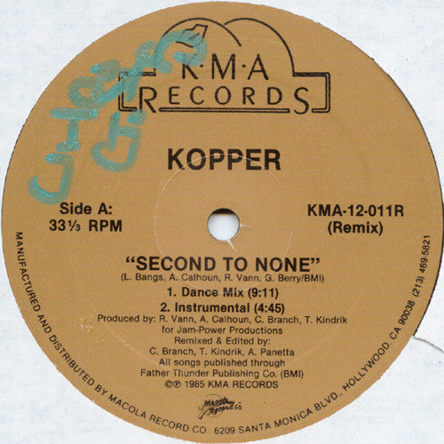 Kopper (2) : Second To None (Remix) (12")