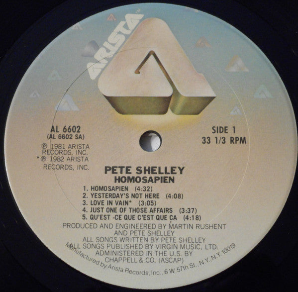 Pete Shelley : Homosapien (LP, Album, Ter)