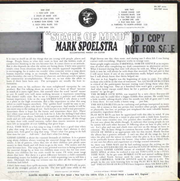 Mark Spoelstra : State Of Mind (LP, Album, Mono)