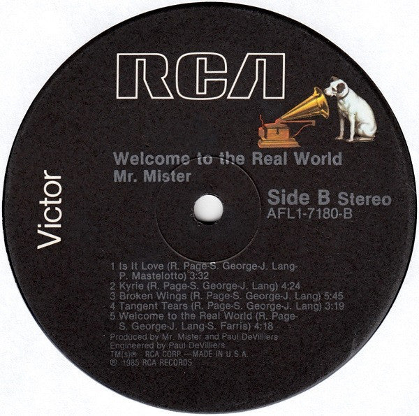 Mr. Mister : Welcome To The Real World (LP, Album, Bro)