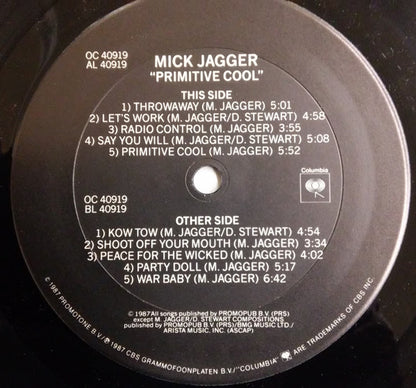 Mick Jagger : Primitive Cool (LP, Album, Bot)