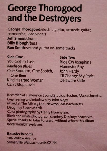 George Thorogood & The Destroyers : George Thorogood And The Destroyers (LP, Album)