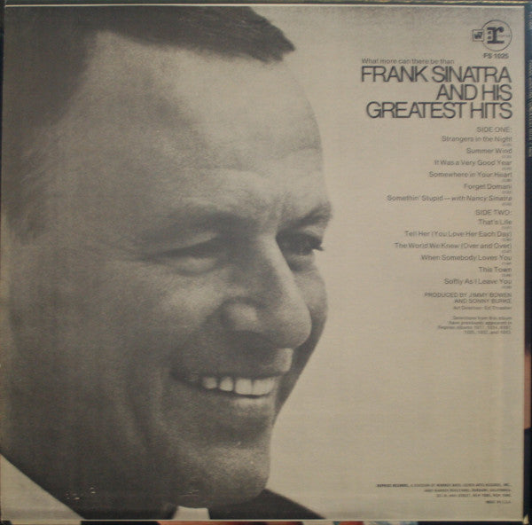 Frank Sinatra : Frank Sinatra's Greatest Hits (LP, Comp, RE, Win)