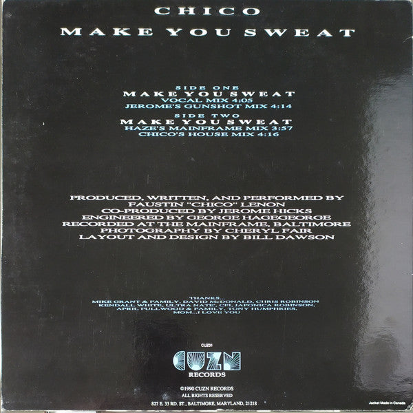 Jump "Chico" Slamm : Make You Sweat (12")