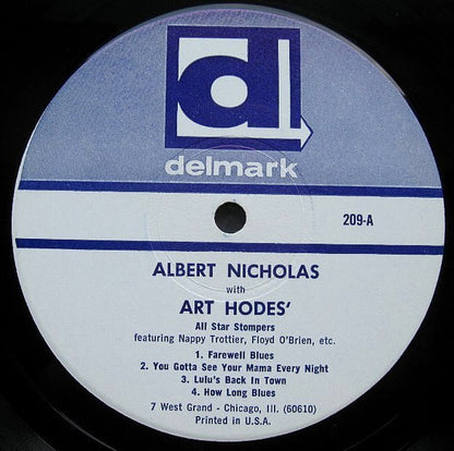 Albert Nicholas ,With Art Hodes : Albert Nicholas With Art Hodes' All-Star Stompers (LP, Album)