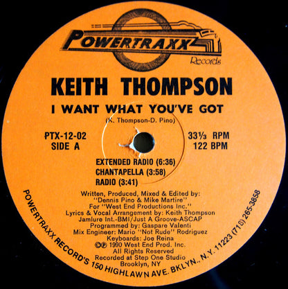 Keith Thompson : I Want What You've Got (12")