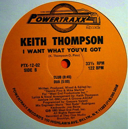 Keith Thompson : I Want What You've Got (12")