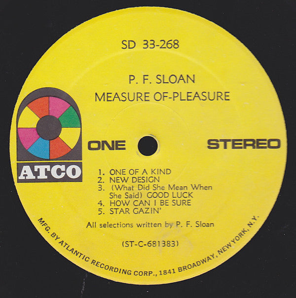 P.F. Sloan : Measure Of–Pleasure (LP, Album)